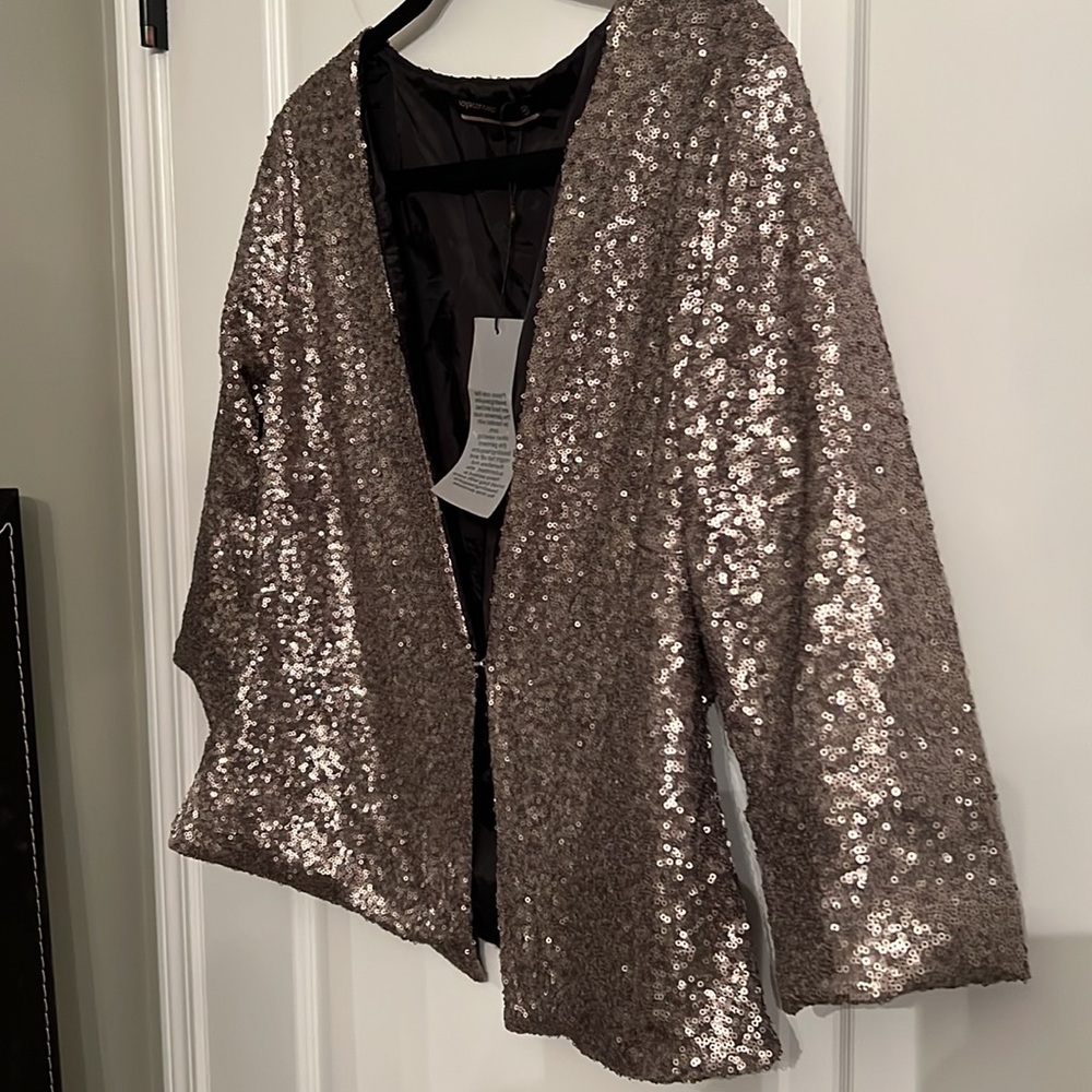3/$60 🌟 Taupe  sequin blazer NWT M/L - Picture 3 of 6
